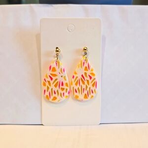 Polymer Clay Teardrop Earrings
